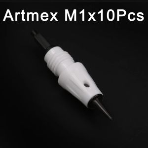 Needles High quality original 10Pcs / Lot M1 Artmex V6 V8 Tattoo Machine Needles Permanent Makeup Eyebrow Needles 1 Prong Round needle