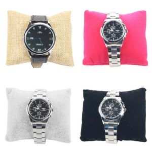 Display 20pcs/lot Small Linen Velvet Bracelet Waist Watch Pillow Shape Holder Jewelry Display Four Color Options Factory Wholesale Price