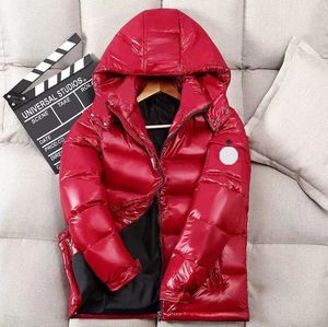 monclairjackeNew Mouth Bright Face Down Jacket Men and Women with Young Lovers White Duck Down Thick Warm Coat Korean Version Trend 166