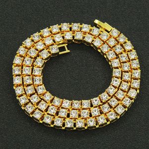 Męskie 3 mm 4 mm 5 mm 6mm 6 mm złoto plisowane hip -hop Miami Cuban Link Bejdia dla kobiet srebrne losowane Diamond Tennis Choker Naszyjnik
