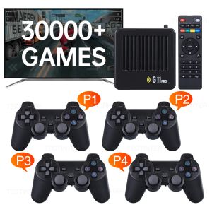 Konsollar G11 Pro Game Box Video Oyunu Konsolu 128g 40000+ Retro Oyunlar 2.4g Kablosuz Gamepad 4K HD TV Oyunu PS1/GBA için