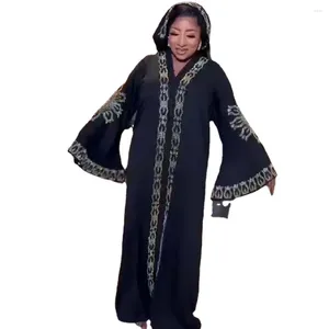 Casual Dresses African Large Size Woman Dress Muslim Middle Eastern Ethnic Robe V-neck Beading Maxi