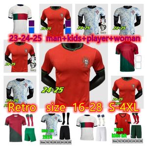 2024 2025 Portugal Ronaldo Futebol Jerseys PEPE Kids Kit G Ramos João Félix Bernardo Bruno Fernandes Vitinha Portugieser 24 25 Camisa de Futebol Português Kids Kit Sets