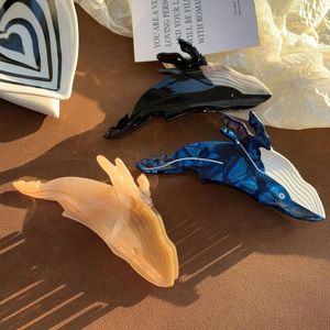 Hair Clips Korean Creative 12.5cm Large Animals Whale Claw Fashion High Quality Acetic Acid Shark Clip Accessories