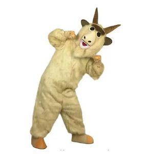 Performance Furry Goat Mascot Costume Halloween Christmas Tecknad karaktärdräkter kostym Reklam Bäddar Klädningar Karneval Unisex Vuxna outfit