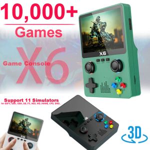 Spelare X6 Retro Game Console 10000 Games 3.5Im IPS Screen Handhållna Game Players Dual 3D Joystick Arcade Simulator Portable Consoles