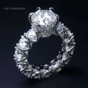 Ins Hip Hop Fine Jewelry Ice Out Gold Moissanite Ring For Rapper