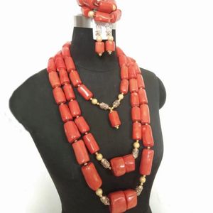 Dudo 12-22mm Coral Beads Jewelry Set African Bridal necklaces For Women Dubai Jewelry Sets For Nigeria 2024 Trendy Luxury