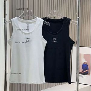 Women Knits Tank Top Designer broderi Väst ärmlös andas stickade pullover Womens Sport Tops