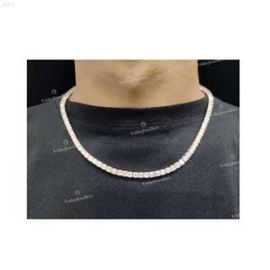 Best Selling 4mm 20 Inches Tennis Chain Vvs Moissanite Diamond Iced Out Necklace for Anniversary Gifts Available at Export