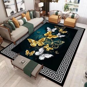 モダンな中国スタイル3D印刷カーペット、リビングルーム、ソファ、コーヒーテーブル、軽い豪華な毛布、ホームベッドルーム、フルマットレス