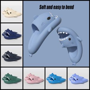 Designer Shark Slipers Summer Sliders Män Kvinnor Rainbow Slides Pink Blue Grey Sandals Soft Thick Cushion Slipper Cloud Slide Indoor