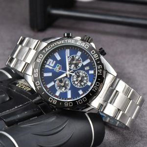 TAG AAA MEN Chronograph Six игл календарь полная функция бренд серии F1 Sports Fashion Watch Stainabless Steel Bess Автоматические дизайнерские движения Quartz Watches