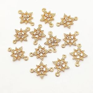 Geri yeni varış18x13mm 50pcs El yapımı kolye küpü için kübik zirkonya çiçek konektörleri diy parçaları mücevher bulguları bileşenler