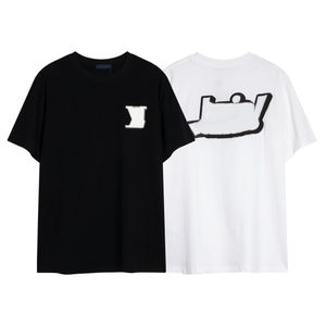 Men designer Tee t shirt Gradient letter embroidery short sleeve cotton women Black white blue gray S-XL