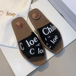 Designer slippers Slippers Sandals Wooden mules brand O -embellished insole The simple design makes this flat classic and stylish wooden sole 168