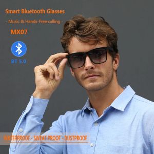 Glasögon smarta Bluetooth -glasögon 5.0 för män och kvinnor vattentäta smarta samtal hörlurar antiblue lätt musik IP67 trådlösa solglasögon