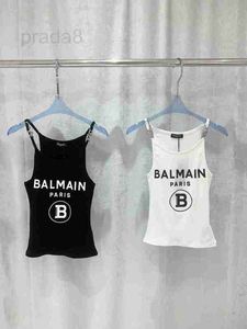 Womens T Shirts Luxury Designer Summer 24 Women Tops Tees Crop Top Embroidery Sexy Off Shoulder Black Tank Top Casual Sleeveless Backless Top Shirts Solid Color Vest