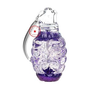 Freezable Colorful Glitter Liquid Filling Grenade Art Thick Glass Pipes Handmade Portable Filter Herb Tobacco Spoon Bowl Smoking Bong Cigarette Holder Tube