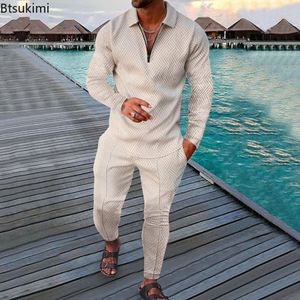 2024 Zestaw odzieży MENS SPRING I Autumn Clothing z długim rękawem i spodni Zestaw 3D Printed 2pcs Sportswear Men Sets Sportswear Set S-3xl 240221