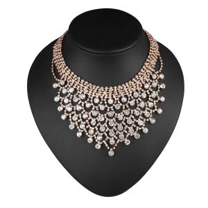 Necklaces A Luxurious Rhinestone Necklace for Women Party Supplies Bridal Sparkling Wedding Accessories Fashion Prom Jewelry Wholesale