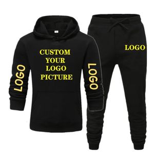 Customized mens casual hoodie+jogging pants 2-piece set of Spring and Autumn Fahion printed sportswear 240221