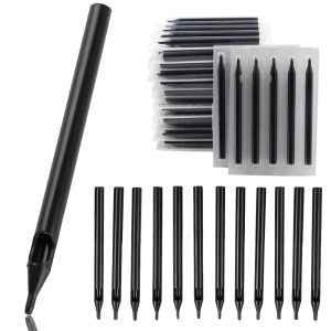 Tips 50PCS Disposable Tattoo Needles Tips Assorted Sterilized Black Long Tattoo Tip Tubes for Tattoo Machine Grip Tubes and Kits