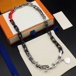 Paris High Quality Punk Square Luxury designer Color Miami Cuban Chain Necklace Stainless steel Hip Hop Quenching Thick Link Chain Collar Gothic women Man Jewelry