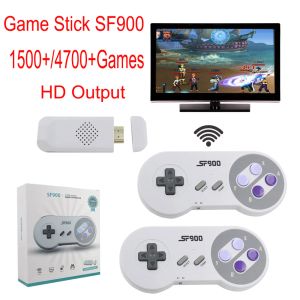 Consoles SF900 Consola para Super Nintendo 16 Bit Game Stick 1500 Jogos Retro HD Consoles de videogame para NES SNES Controlador sem fio