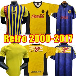 Camisas de futebol RETRO Club América LIGA MX O.PERALTA C.DOMINGUEZ MATHEUS MÉXICO R.SAMBUEZA P.AGUILAR RETRO Camisas de futebol uniforme 00 01 02 16 17 2004 2006 2000 2001