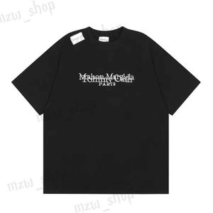 MM6 Shirt Margiela Mens Designer T Shirt Clothers Designers قمصان نساء أسود أبيض T الأزياء