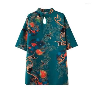 Abiti da festa Tradizionale cinese Hanfu Qi Pao Donna Retro Cheongsam Ragazza Stile giapponese Harajuku Abito vintage Qipao stampato con gru a carpa