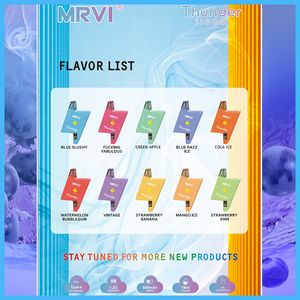 MRVI Thunder 11000 Puflar 11K Tek Kullanımlık Vape Kalem E Sigara Cihazı 600mAh Pil 19ml Pod önceden doldurulmuş Catridge şarj edilebilir