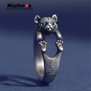 Rings Mistletoe 925 Sterling Silver Vintage Animal Tiger Ring Jewelry