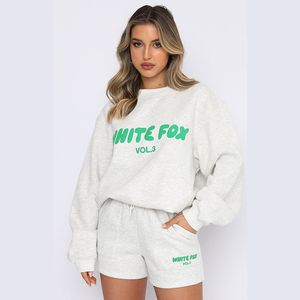 Weißer Tucksanzug Frauen weiße Hoodie Jogginghose Herren Jogging 2-teiliger Set New Street Modebretter Print Sweatshirt Hoodies Sets Hemden Fox