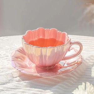Mugs Fashion Floral Mug Petals Ceramic Cup Flower Coffee Cups Tea Kitchen Supplies Suitable For Home And Office