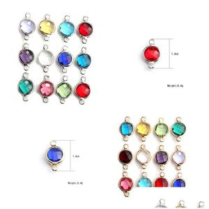 Charms New Fashion Small Crystal Glass Pendants Charm For Bracelet Earring Necklace 12 Colorf Birthstone Diy Jewelry Making Drop Deliv Dhjre