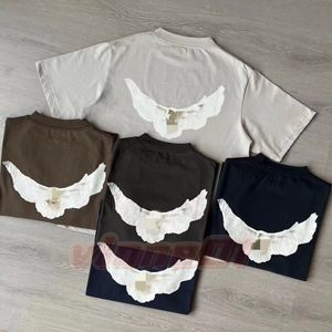디자이너 남성 여자 T 셔츠 셔츠 남성 스트리트웨어 힙합 T 셔츠 여름 흰색 비둘기 패턴 인쇄 티 사이즈 S-XL