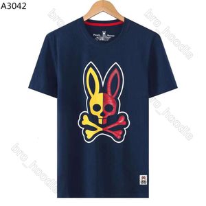 Psychologiczne króliczka męskie tshirts królik druk mężczyźni projektant Skull Rabbit szalona psychologiczna królik wysokiej jakości okrągła koszula Physcho Bunny Psyco Bunny 517