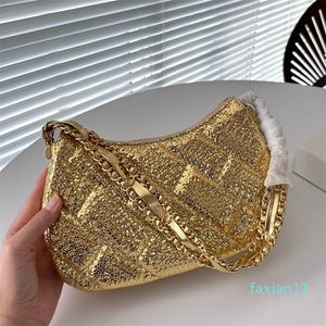 Classic Diamond Designer Ladies Crossbody Bags Women Underarm Sequins Tote Bag Chain Luxury Shoulder Bags Fashion Lattice Design Handbag