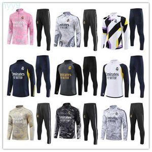 Men's T-shirts 2024 Real Madrids Tracksuit Half Zip Training Bellingham 22/23/24 Kids Kit Madrides Camavinga Modric Chandal Futbol Survetement 9drq