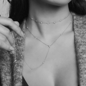 Kolyeler Yaz Kadınlar Sıcak Tasarım Altın Renk AAA Çember CZ Uzun Lariat Chocker Gereç Zinciri Kadın Moda Bildirimi CZ İstasyonu Kolye