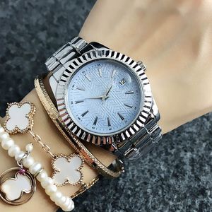 Mode M Design Brand Watches Women's Girl Simple Style Datum Kalender Metal Steel Band Quartz Wrist Watch M71249P