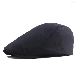 Berets Color Hat Man Sboy Master Cap Breathable Mens Boy Flat Solid Baseball Caps Leather For Women Stretch