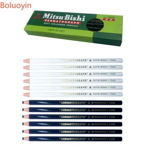 Accesories 2pcs / 12pcs Japan Makeup Pen Dermograph 7600 Ołówki Białe czarne do tatuażu brwi uniwersytecki marker farba ołówek hurtowy