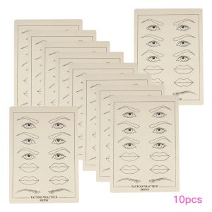 Klänningar Dragonhawk 10st/Lot Top Permanent Makeup Eyebrow Lips Tattoo Practice Hud for Nybörjare Tillbehör Mikroblading Tillbehör