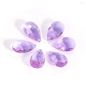 Chandelier Crystal 5PC 28mm Faceted Prism Purple Angel Tear Water Droplets Glass Garland Curtain Parts Sun Catcher Jewelry Beads