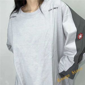 メンズTシャツ高品質の特大C.EトップTシャツCav空の長袖メンカジュアルOネックカーディガンTシャツJ240221