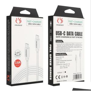 Cabos de telefone celular Olesit Carregamento rápido USB S Tipo C para Tipo-C Pd 60W Carga 3.6A para Smartphone S22 15 Pro 3Ft 6Ft Drop Delivery Pho Dhpgr