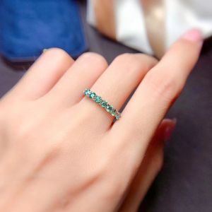 Anello di filo Moissanite verde, anello di diamanti sterling sier.Gioielleria di moda,